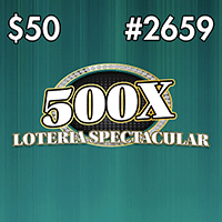 500X Loteria Spectacular, Texas scratch ticket game 2659