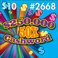 $250,000 50X Cashword, Texas scratch ticket game 2668